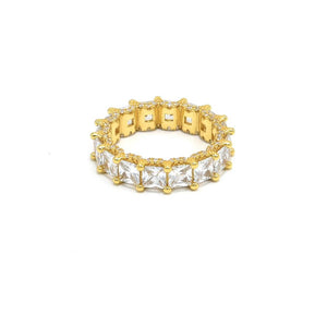 ETERNITY SQUARE RING STERLING SILVER