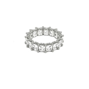 ETERNITY SQUARE RING STERLING SILVER