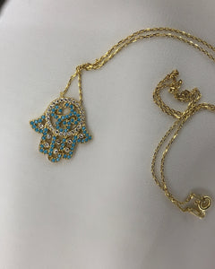Turquoise Hamsa Necklace