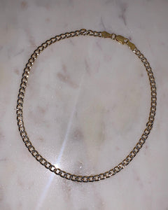 Micro Cuban Two Tone Anklet